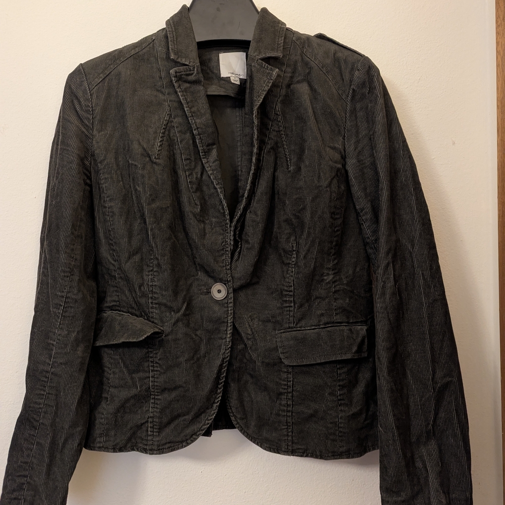 Women's Dark Green Corduroy Blazer